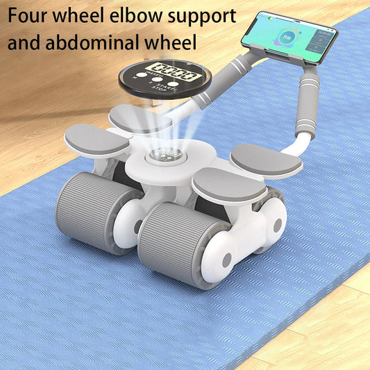 Four Wheel Elbow Support Healthy Abdominal Wheel Automatic Rebound Abdominal Contraction Lean Belly Support Fitness Equipment