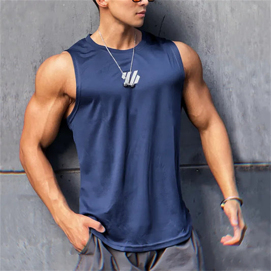 2024 newest Summer Gym Vest High Quality mesh Shirt Sleeveless T-shirts Men Tank Tops basketball running Fitness Sports Vest men