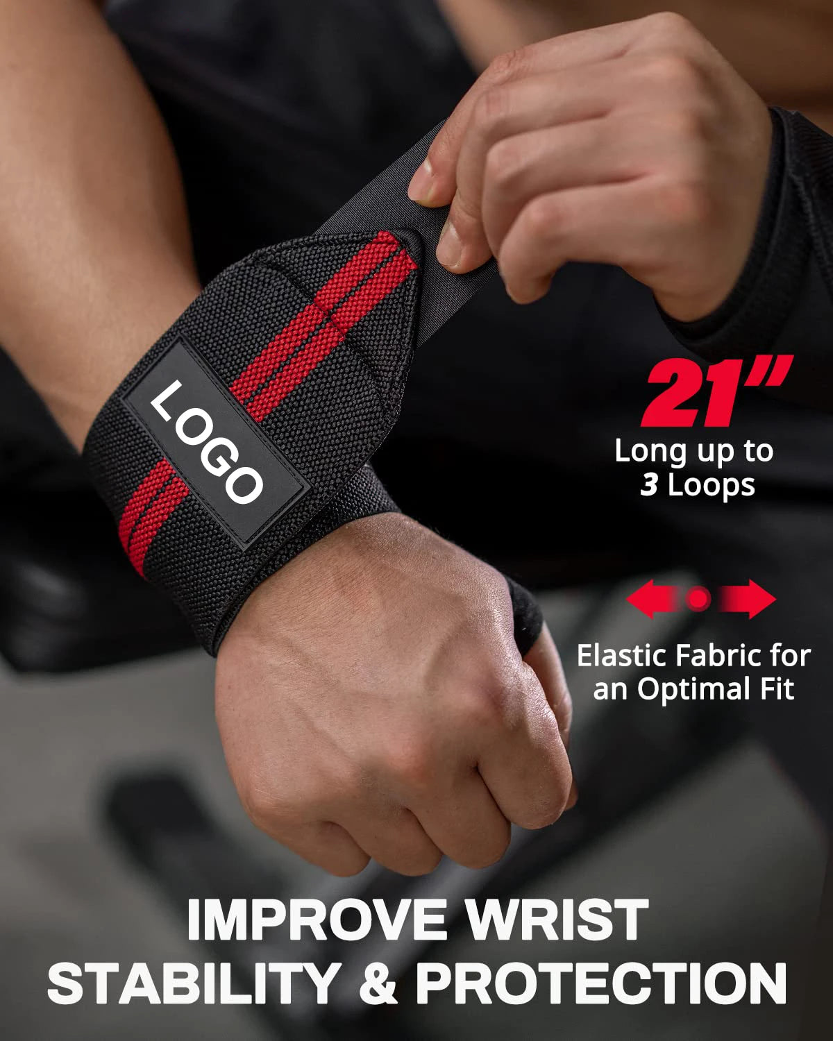 1 Pair Wristband Wrist Support Brace Straps Extra Strength Weight Lifting Wrist Wraps Bandage Fitness Gym Training Custom Logo